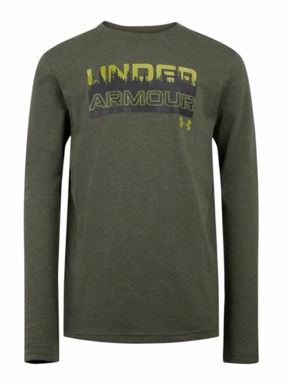 Under Armour Boys Marine Green Treetop Long Sleeve T-Shirt Top size medium